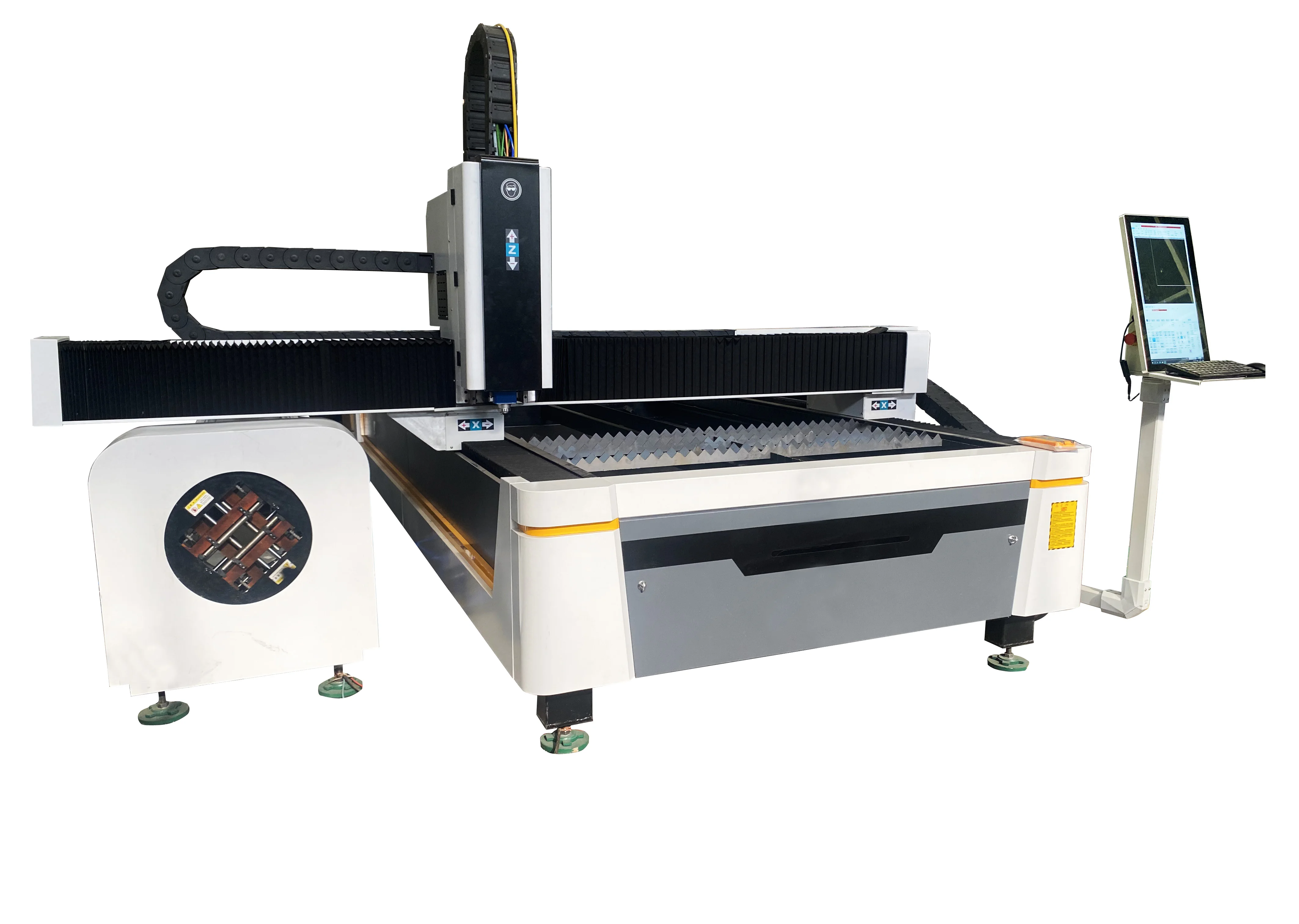 3000W 6000W fiber cutting machine with chuck, can cut 240mm sheet and pipe simultaneously