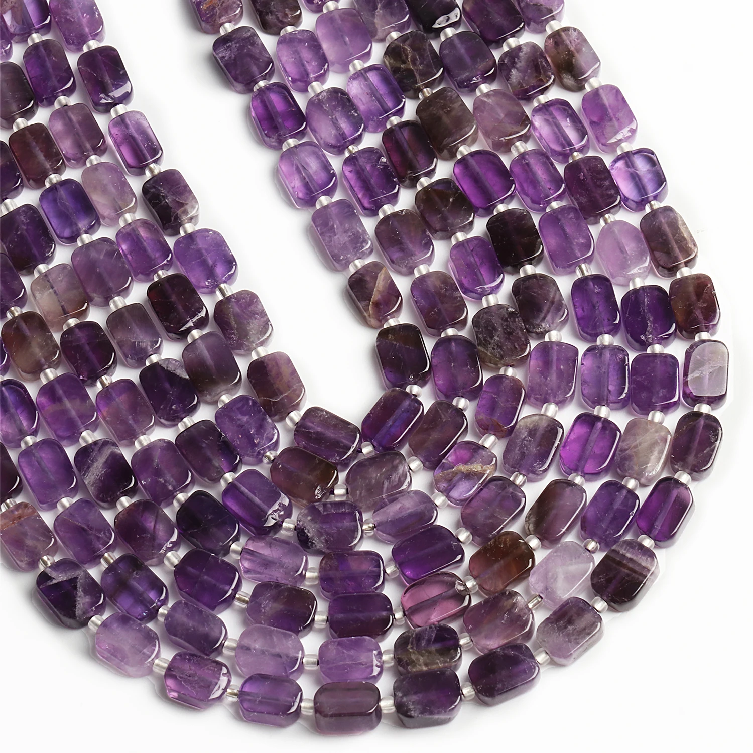8x12mm AAA Rechteckige Amethyst Citrin Lapislazuli Perlen, Naturstein, unregelmäßige Spacer-Perlen für Schmuckherstellung, Charms, Armbänder – Detail 5