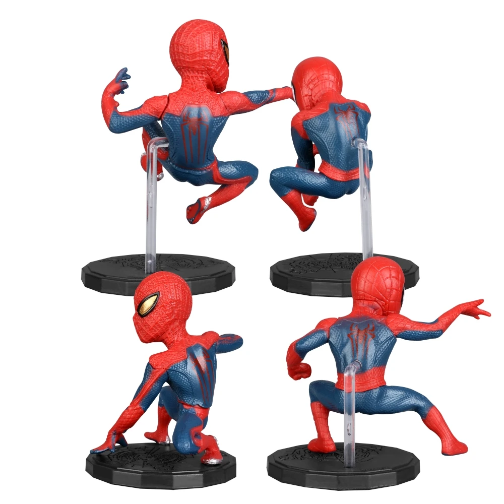 @@Hot Toys Superhero Spider 4pcs/Set 6-8cm Action Figure Anime Decoration Collection Figurine Mini Doll Toys Model Children Gift