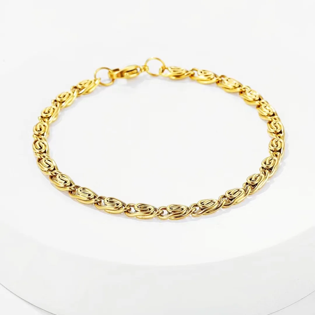

Fashion 18K Gold 4MM Chain Bracelets Men Jewelry Charm Women Lady Wedding Party Gifts Bohemia 20cm
