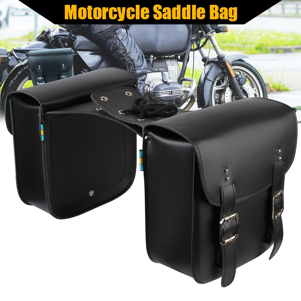 

Motorcycle Saddle Bag Multi-functional PU Leather Large Capacity 2 piece/set Tool Storage Pouch Motorbike Side Bags Universal