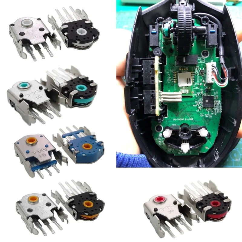 TTC 10mm Mouse Wheel Encoders Silver Gold Green Redness Cores Decoders 1 Million Life Expectancy for G102 G304 Mouse 