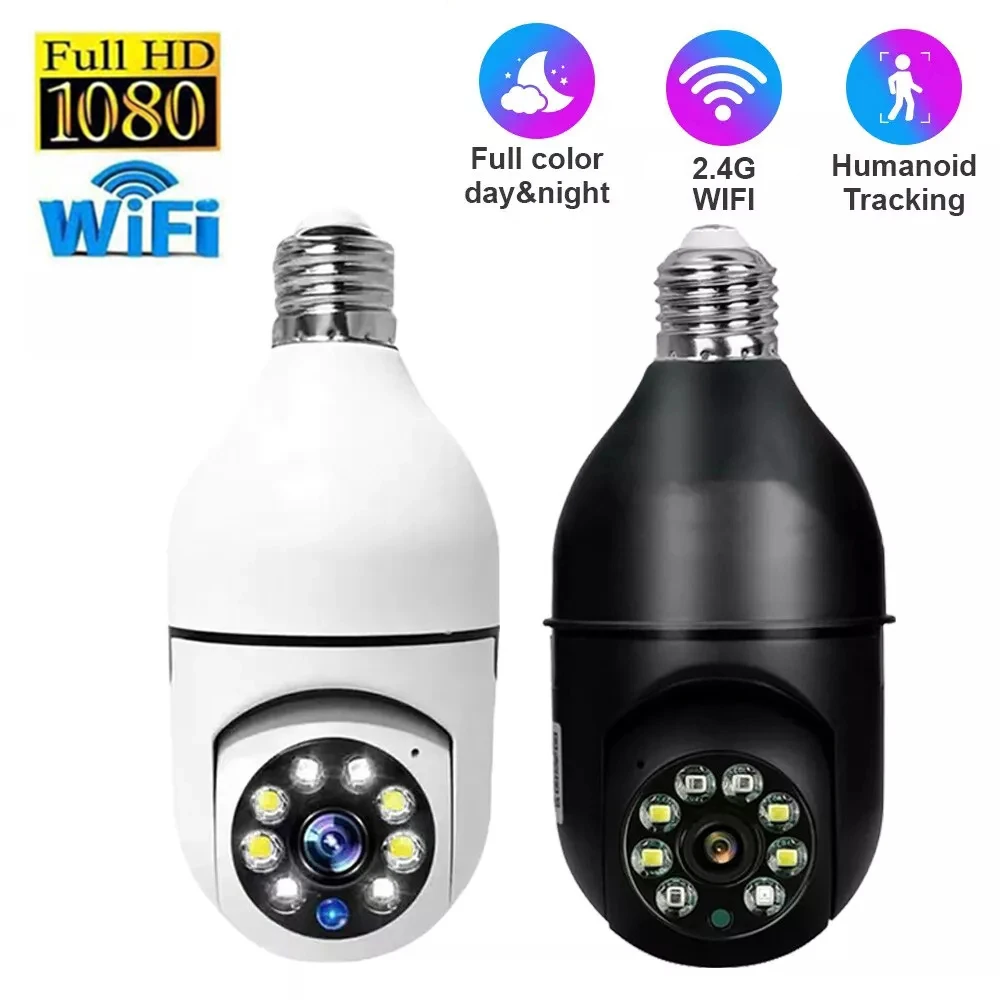 

Bulb E27 Surveillance Camera Full Color Night Vision Automatic Human Tracking Zoom Indoor Security Monitor Wifi Mini IP Camera