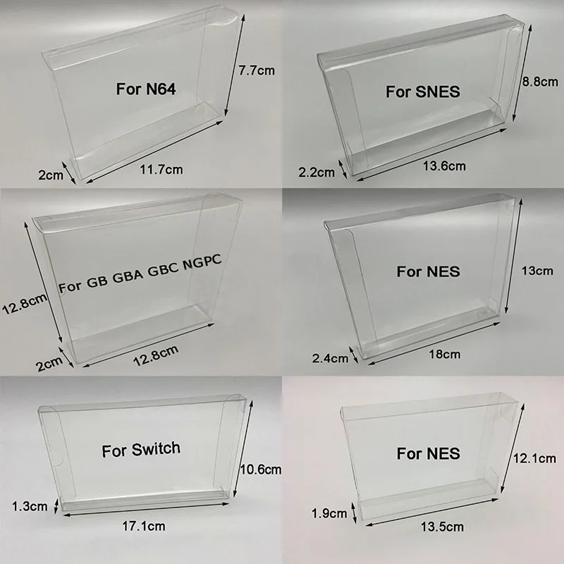 1PC Clear Transparent Game Cartridge Box Case CIB Games Plas