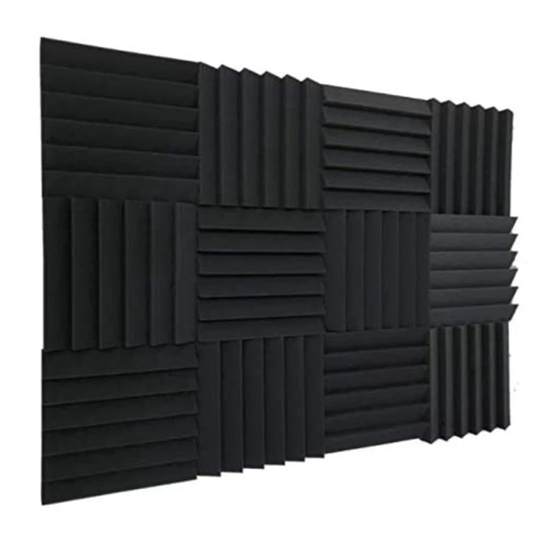 12 Pieces Acoustic Foam Panels,High Density Wedge Tiles Acoustic Padding For Home Or Studio Sound Insulation,30X30x5cm