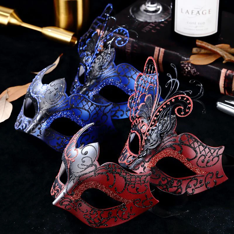 Women Masquerade Mask Man Manual Breathable Irregular Fashion Vintage Palace Halloween Adult Prom Party Cosplay Bar Gold Silver