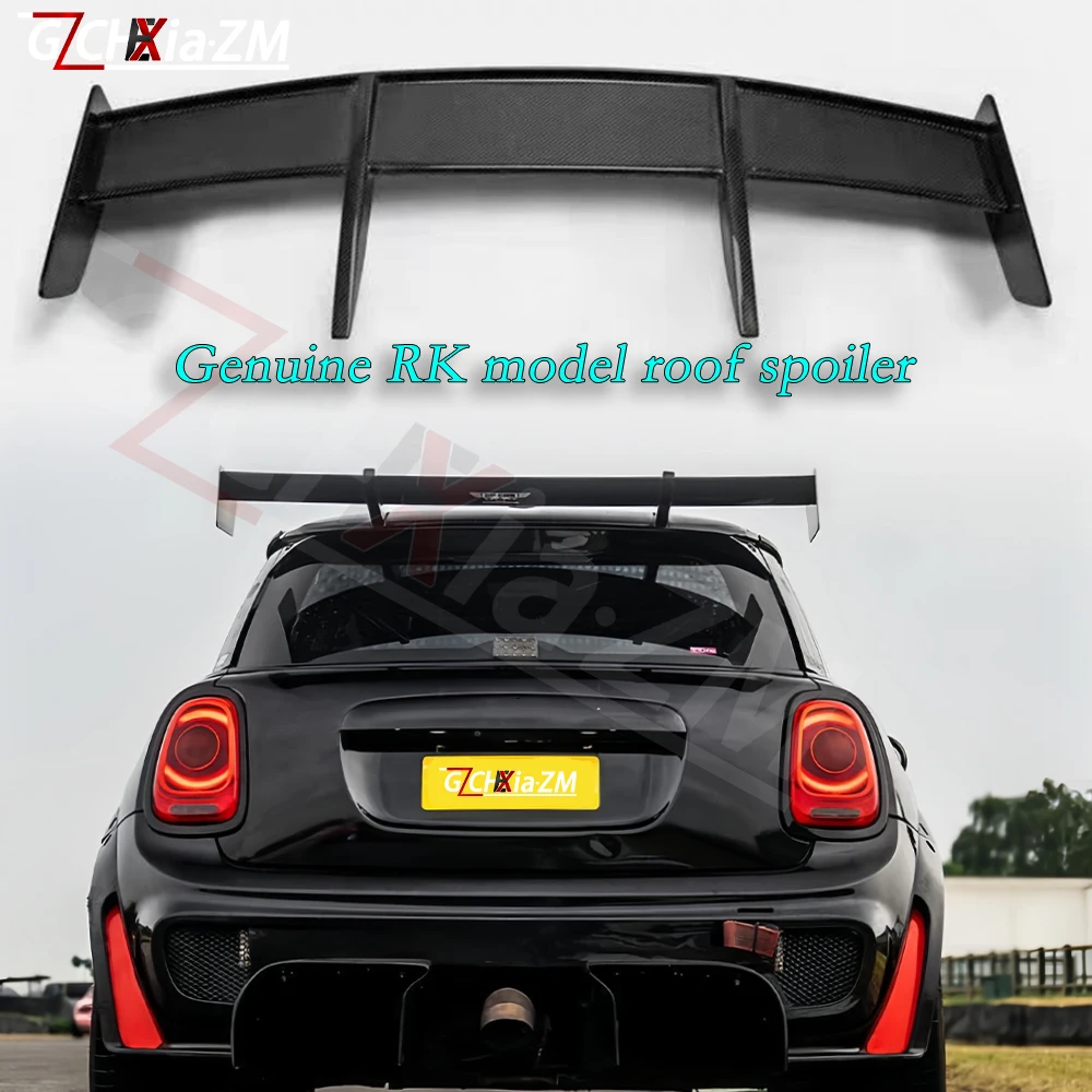 For F56 Mini Cooper S (S only) 2014-2016 High-Quality Fiberglass Material RK Style Roof Spoiler Glossy Black Car Rear Diffuser