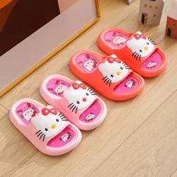 2024Hello Kitty Anti-slip Children's Slippers Summer Girls Indoor Home Little Girls Children's Shoes Princess Super Soft Sandals