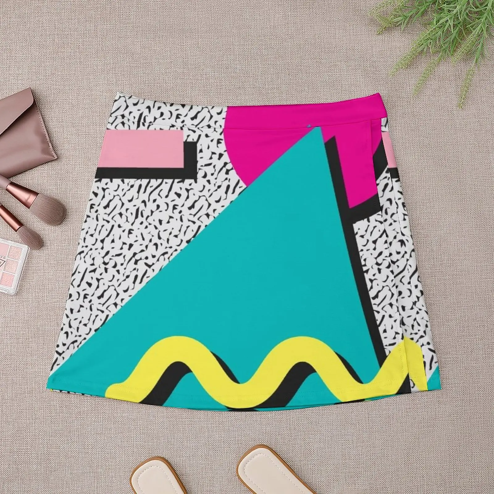 1980s Abstract Pattern Mini Skirt Women's summer dress dress Mini Skirt