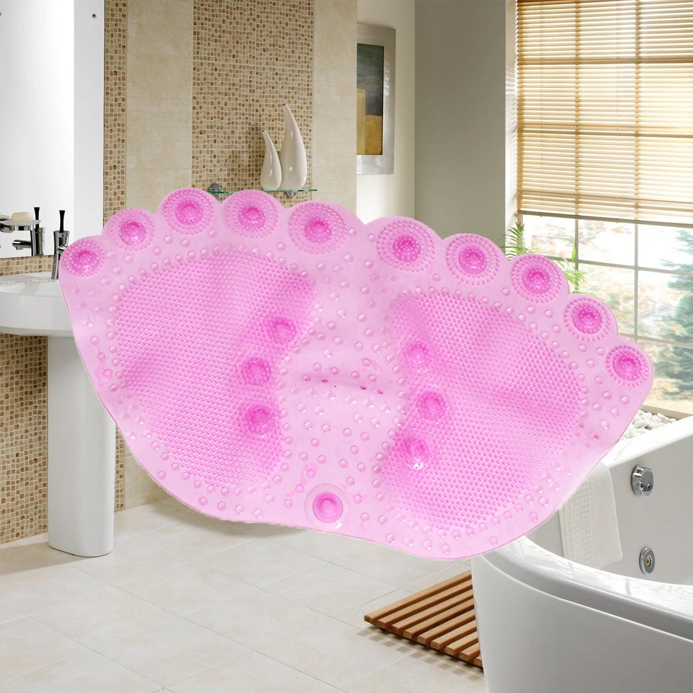 

Anti-Slip Bathroom Shower Bath Rug Floor Mat Suction Cups Waterproof For Shower Stall Bedroom Door Mat Pink