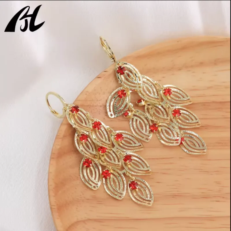 

Fashion Boho Jewelry Multi Hollow out Circle Filigree Vintage Tassel Earrings Gold Drop Earrings