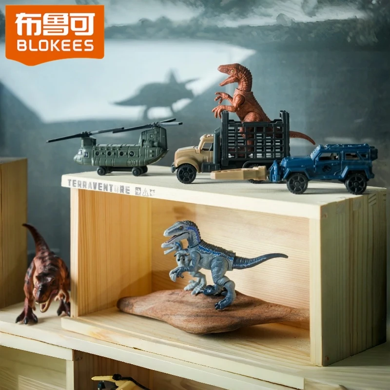 Blokees New Arrival Terraventure Jurassic World Dinosaur Capture Operation Serie Blind Box Dinosaur Toy Model Boy Christmas Gift