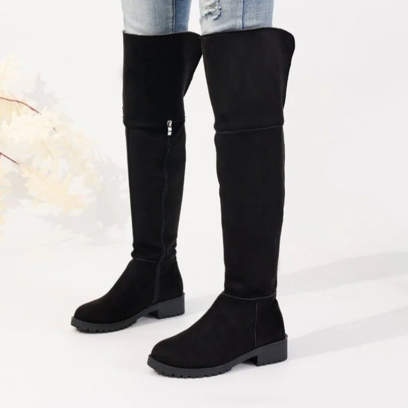 Over The Knee High Boots Women 2023 Winter New Fashion Shoes for Women Non Slip Round Toed Party Casual Boots Ladies Zapatos