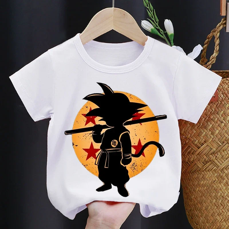 Dragons Ball Baby Boy Cotton T Shirt Cartoon Kid Son Goku Summer Clothes Cute Anime T Shirt Short Sleeve Children Tees Tops Gift