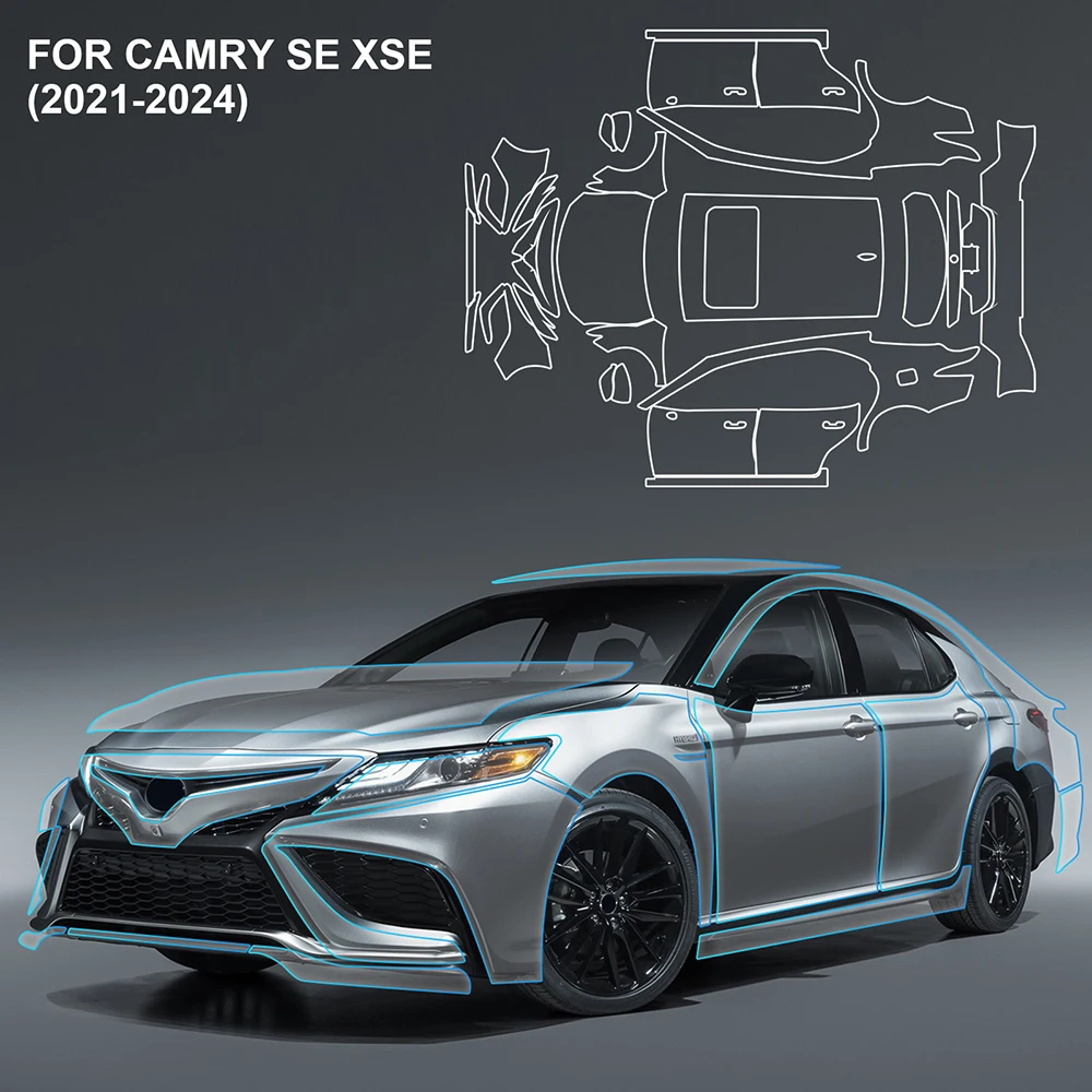 

PPF ТПУ для Toyota Camry SE XSE 2021-2024 Защитная пленка для покраски, прозрачный бюстгальтер из ТПУ, комплект аксессуаров