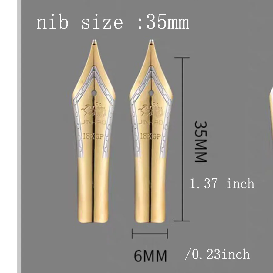 Set of 3 Jinhao 100 Fountain Pen Nibs with Black Section Feed ( F and M) Gold/Silver Trim-Compatible with Jinhao 159,750,450, 82