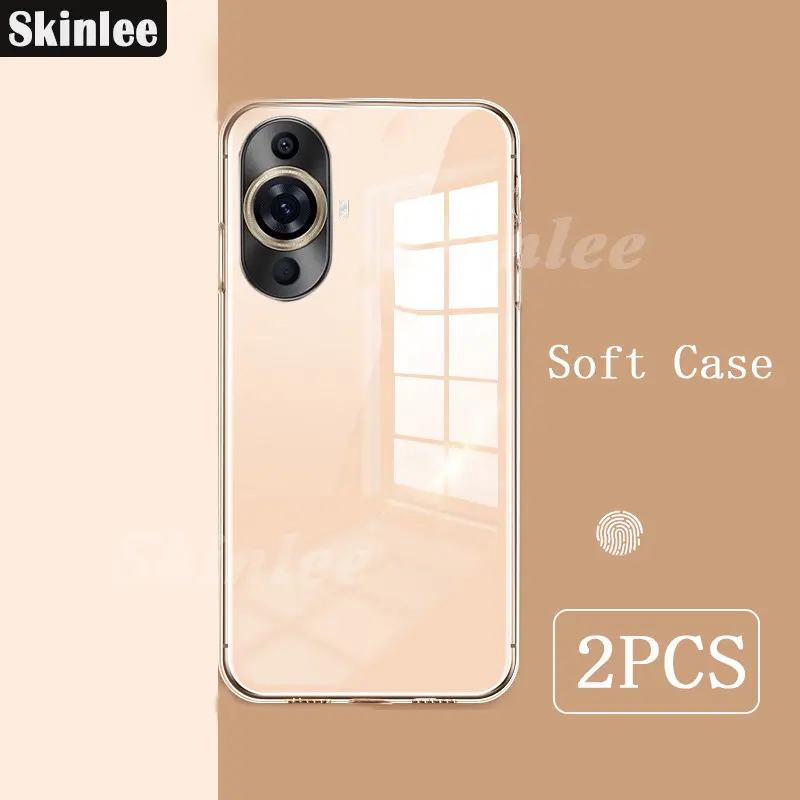 Skinlee For Huawei Nova 11 Pro Case 2PCS Original Transparent Silicone Soft Shell For Huawei Nova 11 Wireless Charging Cover