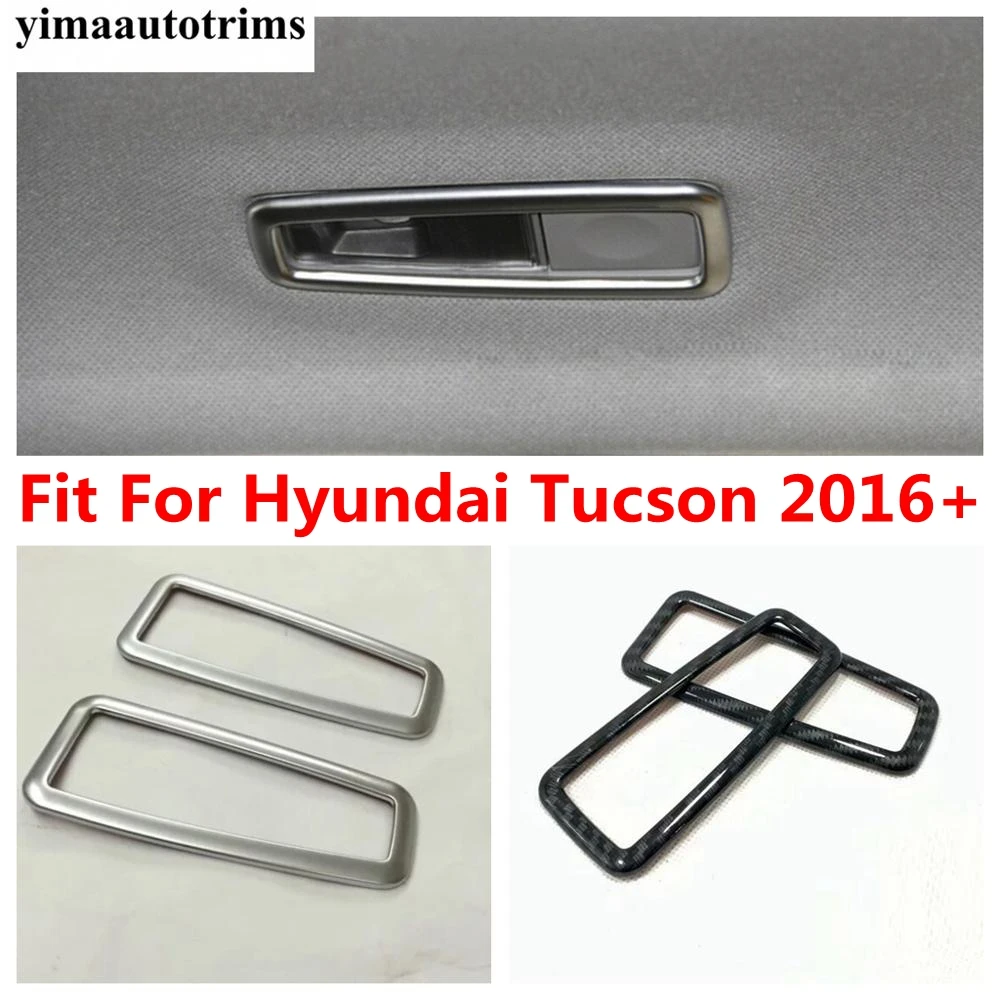 

Rear Roof Reading Lights Lamps Frame Cover Trim For Hyundai Tucson 2016 - 2020 ABS Matte / Carbon Fiber Accessories Interior Kit