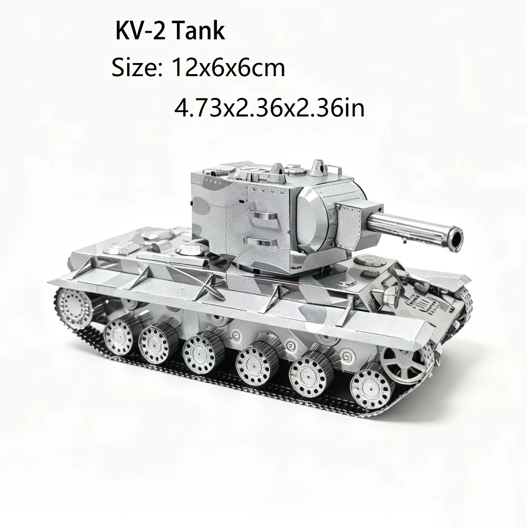 3D Metal Puzzle Russia KV-2 tank model DIY 3D Laser Cut Assemble Jigsaw Toys Desktop decoration GIFT For Audit