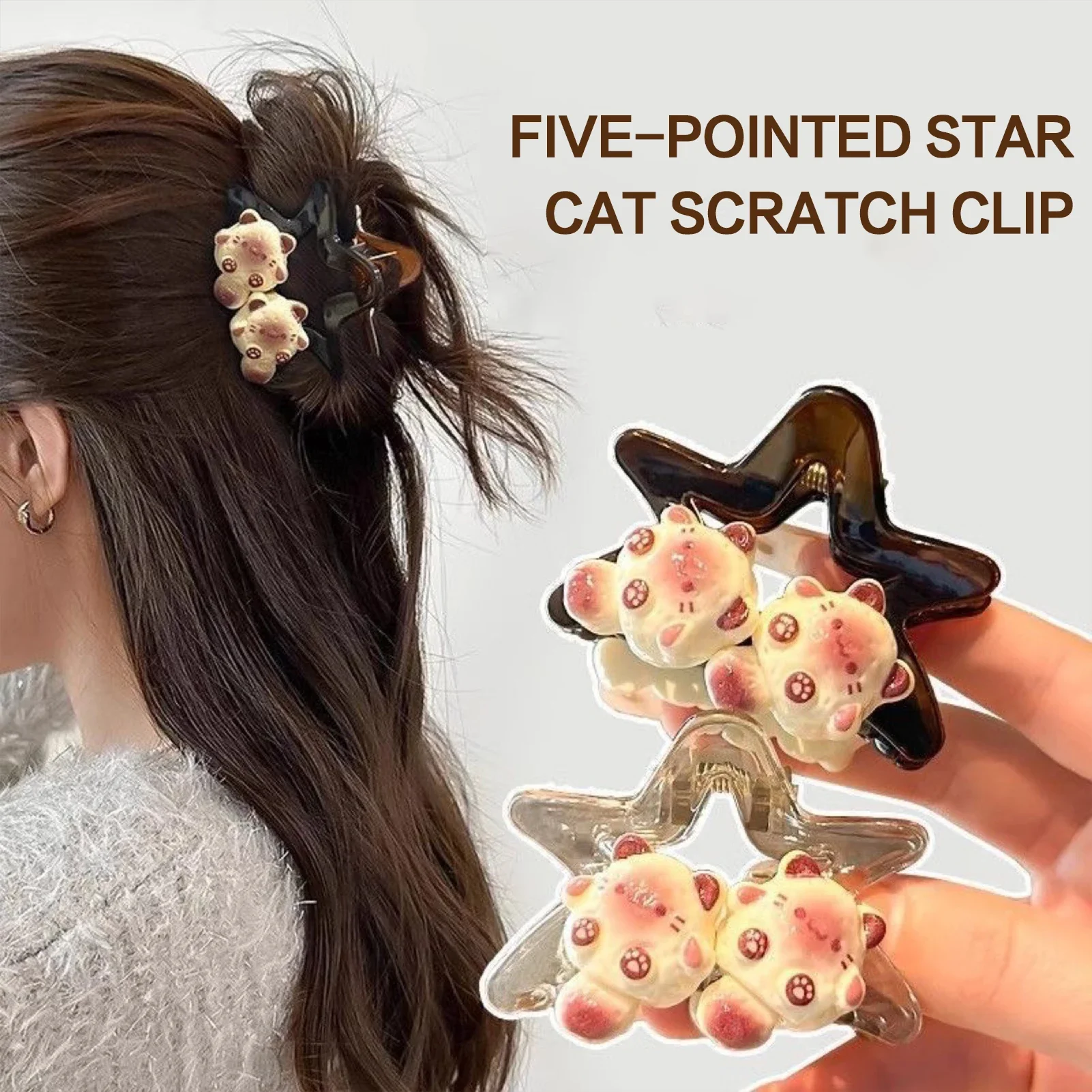 

Cute Cartoon Cat Claw Clips for Girls New Style Headwear Long Curly Straight Hair Ponytail Hair Clip Elegant Hairpin Shark Clip