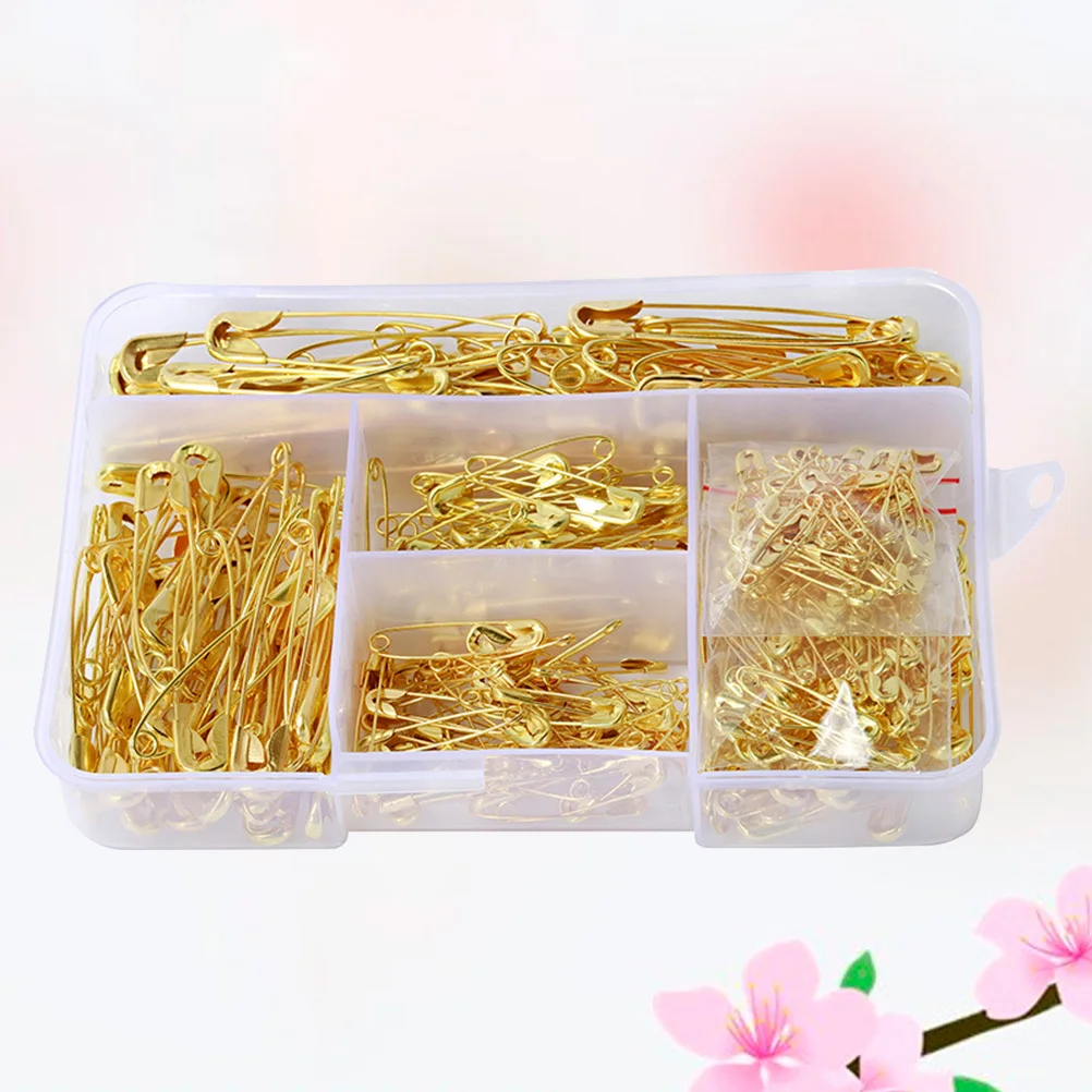 

350pcs Assorted Safety Pins 7 Sizes Metal Buckle Clasp For Diy Sewing Craft Needlework Organization Fasteners