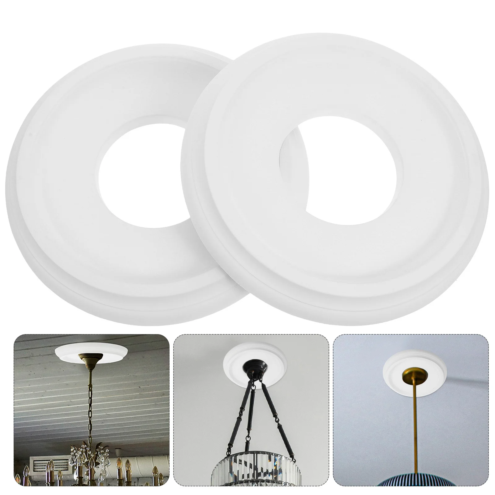 

2Pcs Decorative Lighting Bases Ceiling Medallions Indoor Ceiling Light Fixtures Elegant Stable Modern Lamp Bases for Home Decor