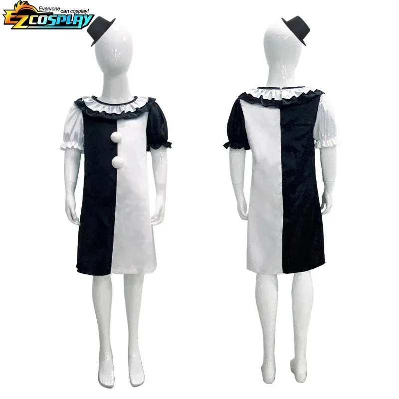 جديد 2025 مجموعة أزياء الأطفال ملابس الهالوين التأثيرية البولكا نقطة مخطط بذلة الفن قناع المهرج ارتداءها لجميع القديسين ★ ★ ★   جيه.