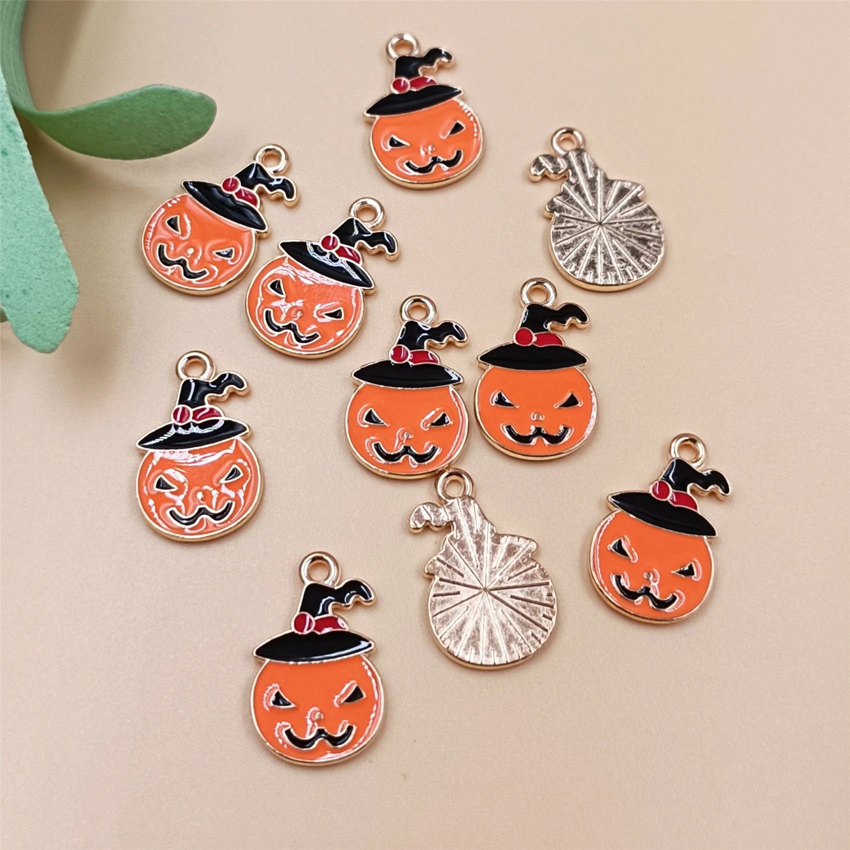 10 pz/borsa Halloween Pumpkin Ghost lega pendente gocciolante perline orecchini fai da te portachiavi accessori materiali fatti a mano