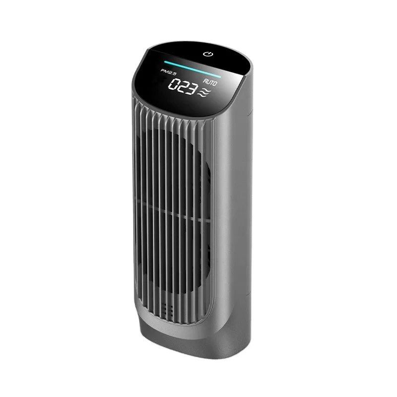 

Grey ABS Mini Car Air Purifier H13 HEPA Filter Remove Smoke PM2.5 Formaldehyde