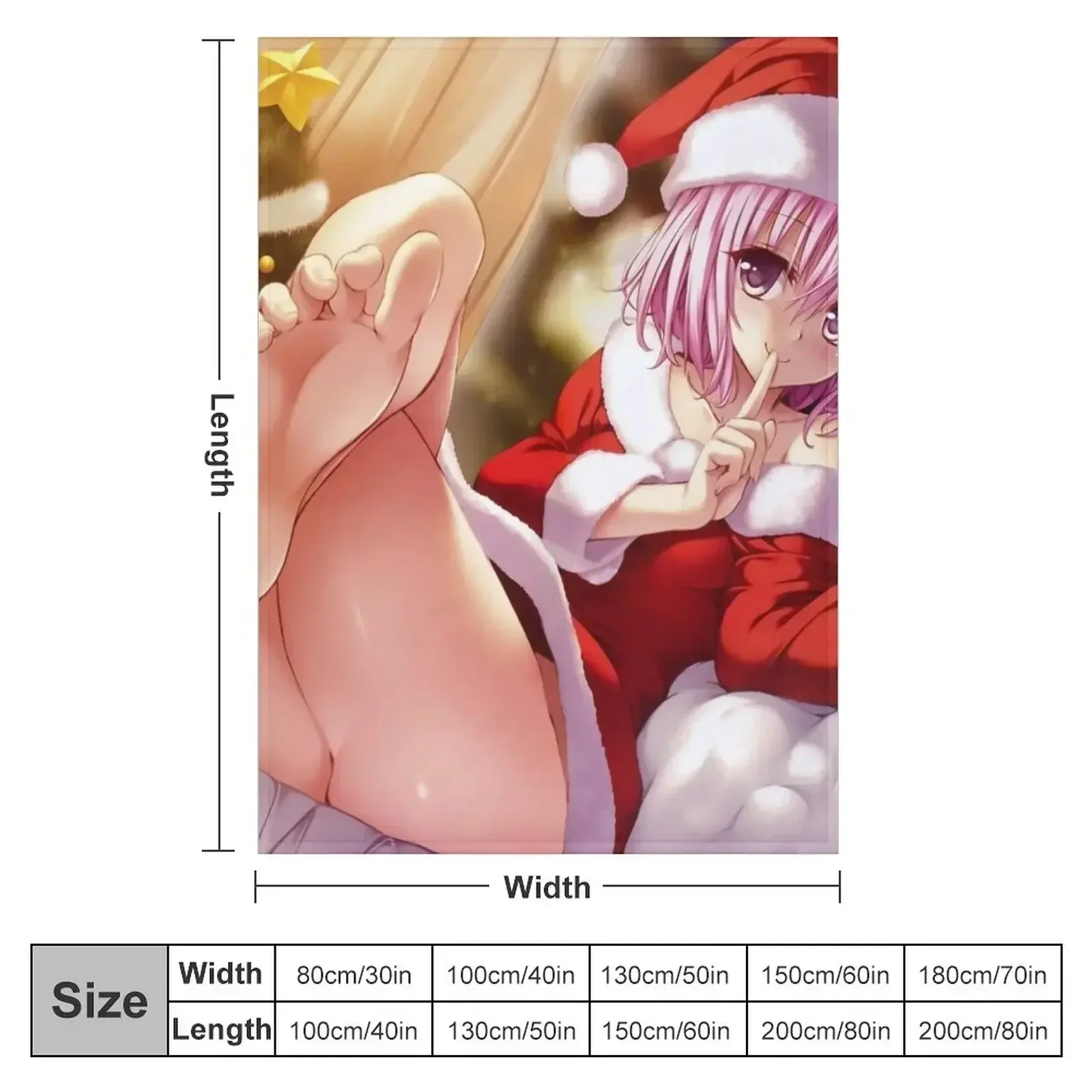 Momo Deviluke Santa Outfit Throw Blanket for sofa Soft blankets and throws Bed linens Blankets