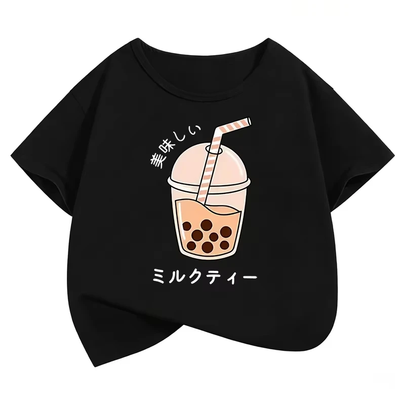 Y2k Graphic Juice Design T Shirts Short Sleeve Kids Children's T-shirt Boys Girls Summer Spring Casual Top Tee