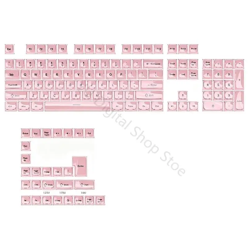 96BA Ersatz-Tastenkappen-Set für mechanische Tastatur, 132 Tasten, MDA-Profil, Kristall-Jellys-Kappen für Vorbauten und Zoll – Detail 8