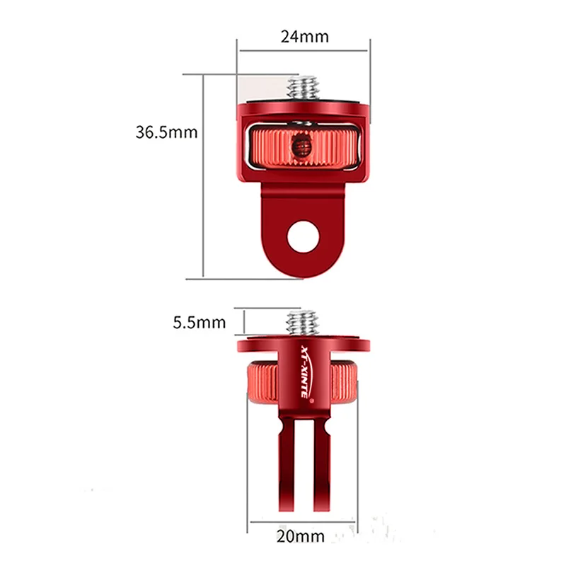 Universeller 360° Schwenkbarer 1/4 Zoll Schraubenadapter Mini-Stativadapter M5 Rändelschraube für Gopro-Halterung Insta360 DJI OSMO Pocket 4 Kamera – Detail 16