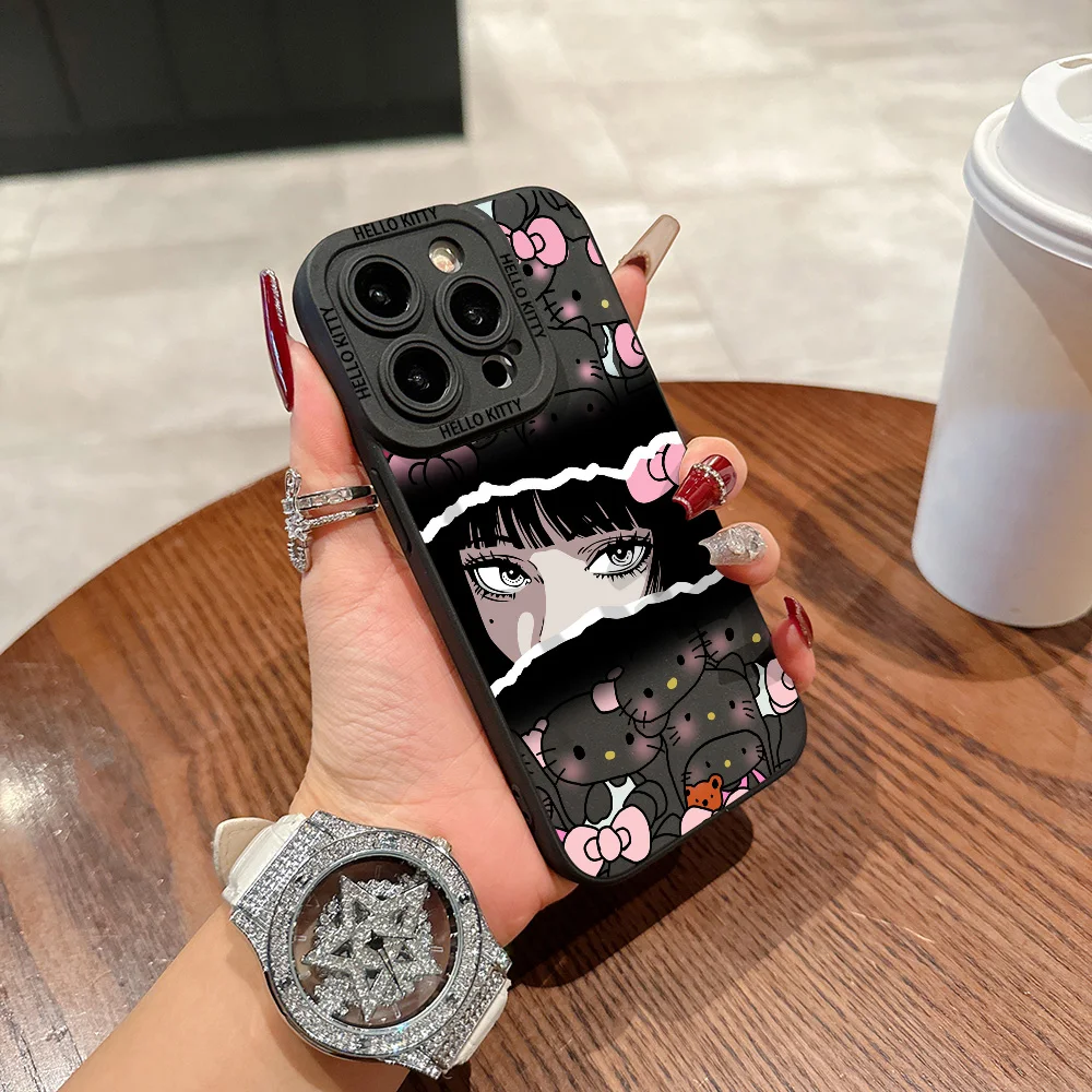 Sanrioes Hellos Kittys Dollar Pupil Full Screen Phone Case For iPhone 16 15 14 13 12 11 X XR Xs SE2 SE 8 7 Plus Pro Max Mini image 5