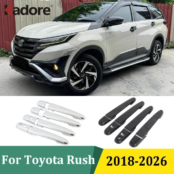 Für Toyota Rush 2018 2019 2020 2021 2022 2023 2024 Carbonfaser-Türgriffabdeckung Zierleiste Auto-Styling Aufkleber Exterieur-Zubehör