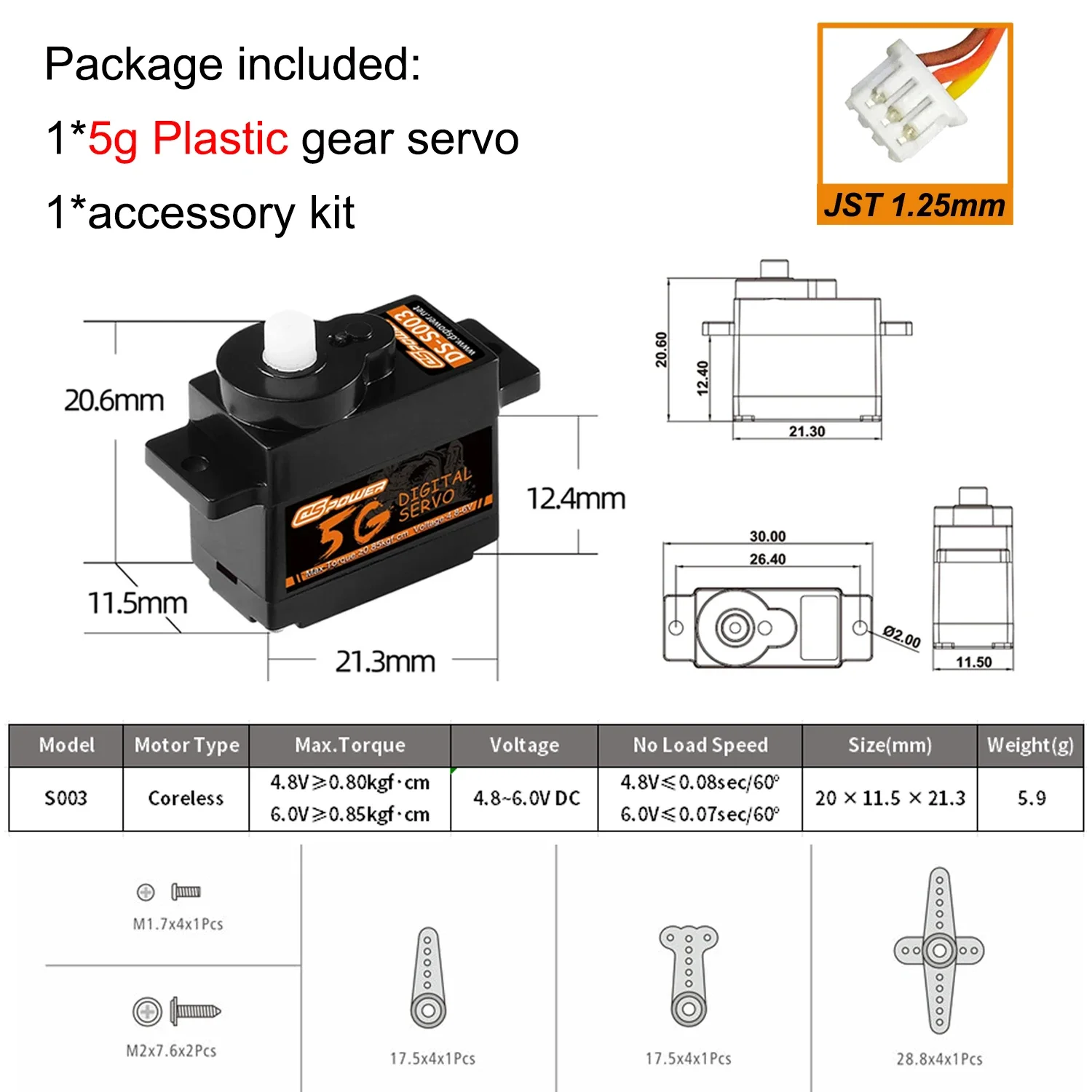 Dower 2g 3,7g 4,3g 5g 6g 8g 9g Mikro plastik/Metall getriebe Digital Servo jr/jst Motor für RC Mini Auto Starr flügel Flugzeug Roboter teil