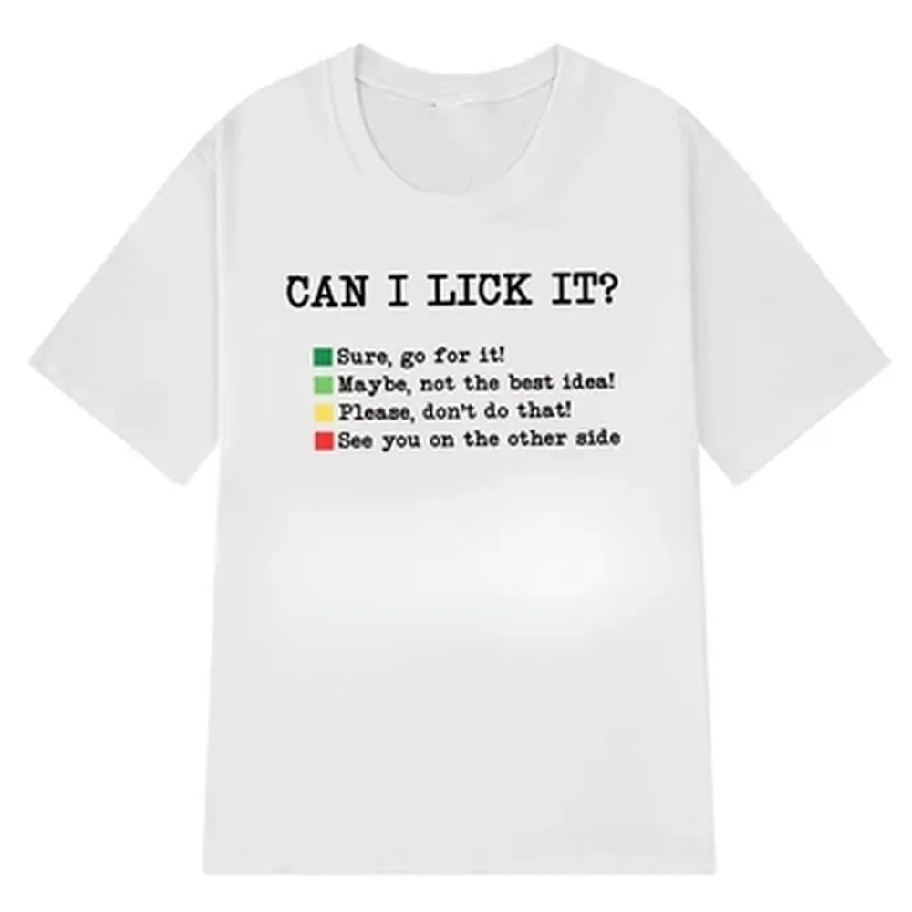 Funny Periodic Table“Can I Lick It? Chemistry T-Shirt Summer Short-sleeved Loose Casual Cotton T-shirts Unisex Fashion T-shirt