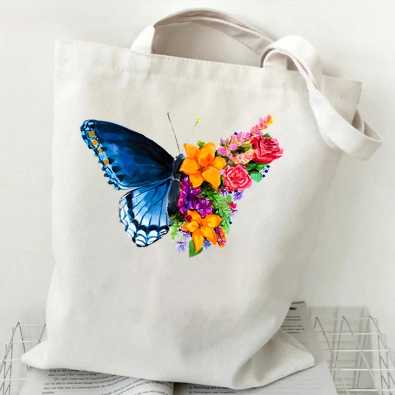 Sunflower Butterfly Women\'s Handbag Purse Fashion Shoulder Bag Eco Large Capacity Shopping Tote Beach Bag Students Schoolbag