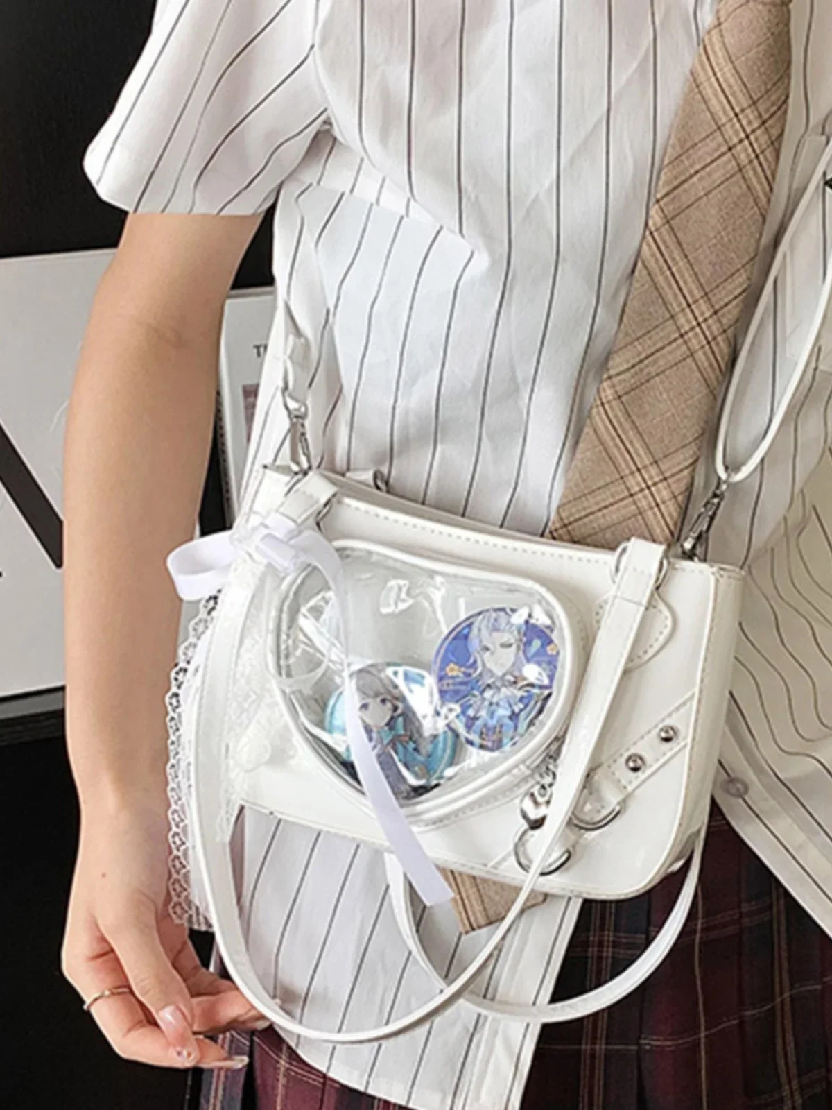 Itabag กระเป๋าสะพายไหล่แฟชั่นสไตล์ญี่ปุ่นกระเป๋าคาดลำตัวมีโบว์โบลโซสำหรับฤดูร้อน