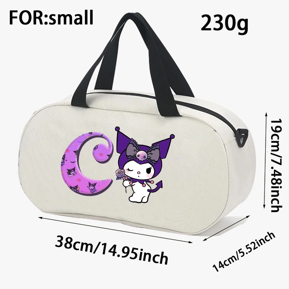 Kuromi Travel Bags Canvas Gym Sport Bag Cartoon Anime Figures Peripheral Organizers Camping High Quality Large Capacity Handbags