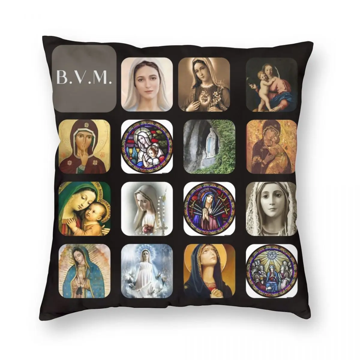 B.V.M Blessed Virgin Mary Mother Of God Pillowcase Printed Cushion Cover Decoration Throw Pillow Case Cover Chair Zipper 45X45cm