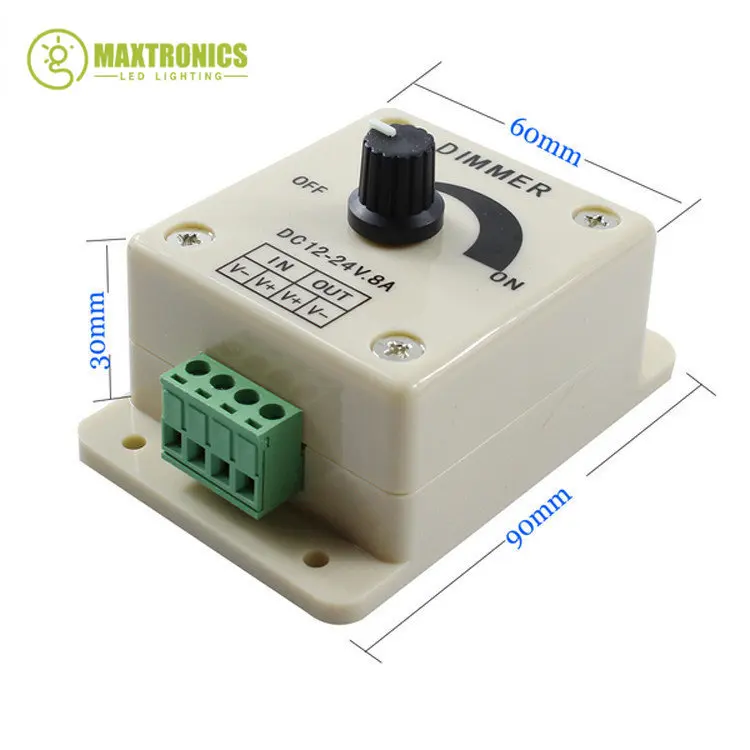 밝기 조절식 LED 조광기, 스위치 램프 전구 스트립 드라이버, 단색 조명 전원 공급 장치, 8A, DC 12V, 24V, 신제품, 1 개
