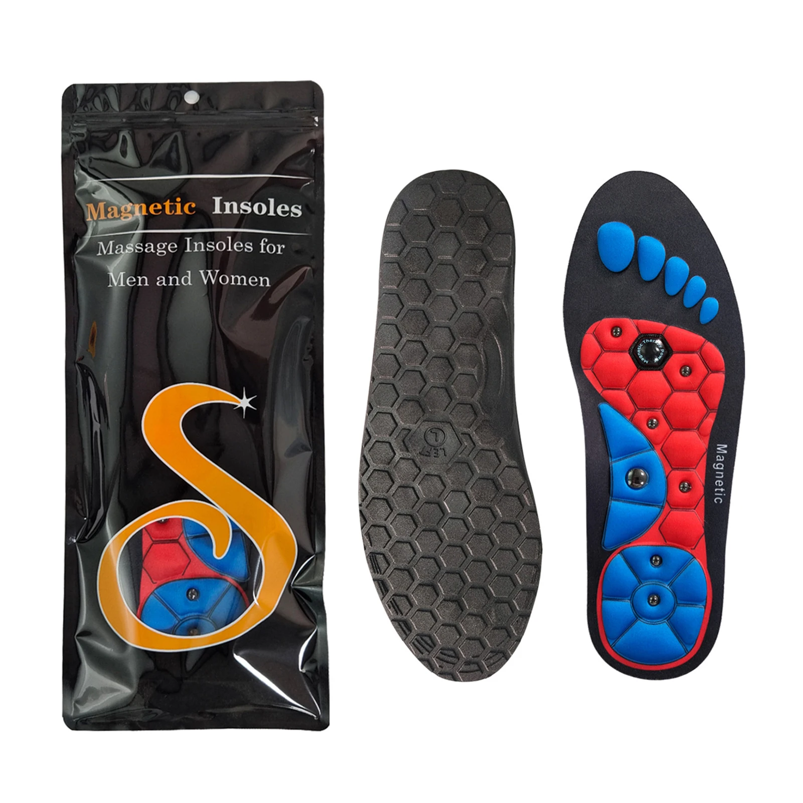 1 Pairs Magnetic Insoles Arch Support Massage Shoe-Pad Effective Relieve Feet Fatigue Acupressure Shoe Inserts For Pain Relief