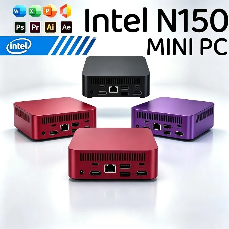 2026 High Performance New PC MINI Core N150 16GB RAM 1TB 2TB SSD WIFI 6 BT5.2 4K HD Mini Gaming Office Study Pc