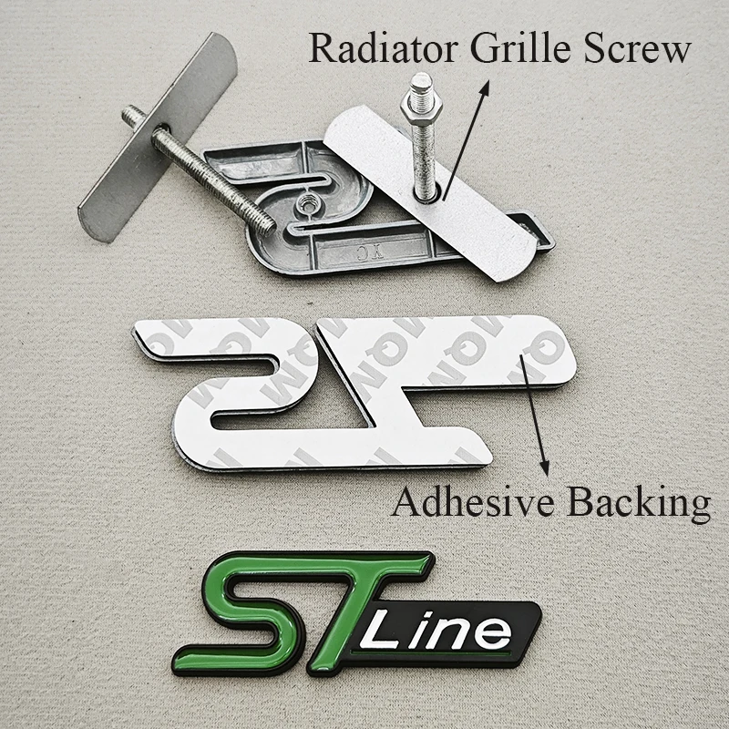 ثلاثية الأبعاد سيارة معدنية التصميم ST خط ST شعار الجبهة مصبغة شارة الخلفي الجذع شعار لفورد فوكس فييستا مونديو الخ الملحقات الخارجية #5