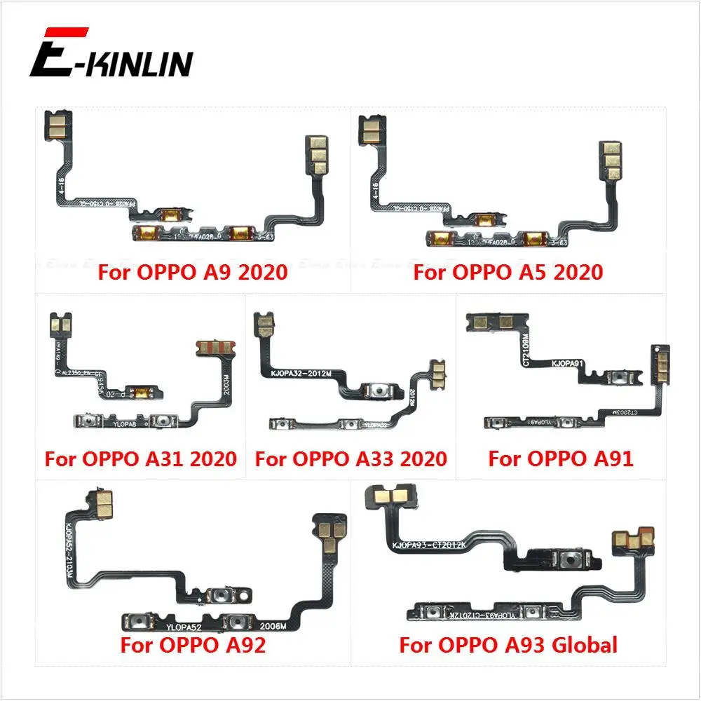 Switch Power ON OFF Key Mute Silent Volume Button Ribbon Flex Cable For OPPO A93 Global A92 A91 A33 A31 A5 A9 2020 Parts