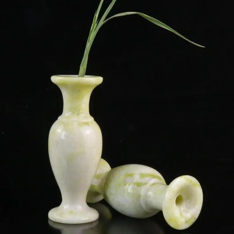 Natural Stone Vases Ornament Home Decoration Accessories For Living Room Chinese Lantian Jade Vase Miniature Decorations Crafts