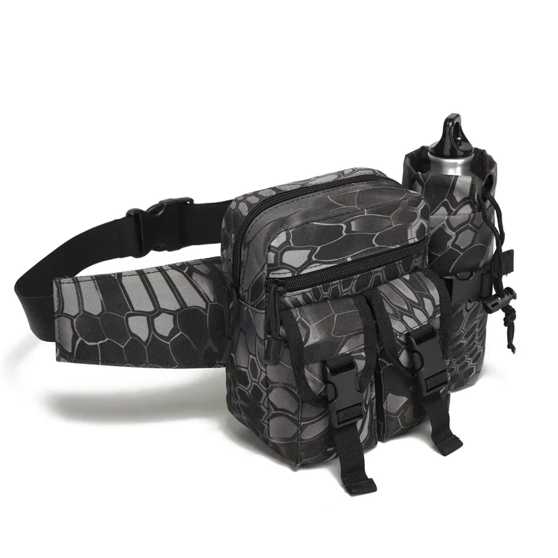 Outdoor Waist Bag Men Tactical Water Bottle Waterproof Bags Camouflage Hunting Hiking Climbing Bag Nylon Mobile Phone Belt Pack
