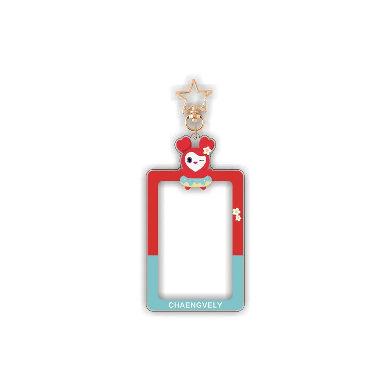 New TWICE Cartoon Photo Frame Card Holder Keychain Idol Merch Photocard Display Charm Portable Mini Frame Keyring for Lomo Cards - view 4