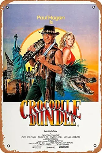 Zuhhgii Crocodile Dundee 2 Movie Poster Retro Metal Tin Sign 8x12 Inch